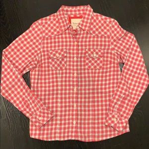 Flannel button down top